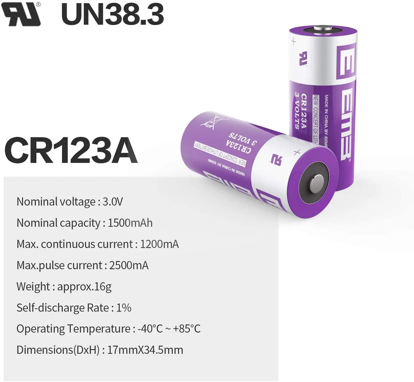 Non-Rechargeable Lithium Battery for Microphones, Cameras, Smoke Detectors, Doorbells, and Flashlights