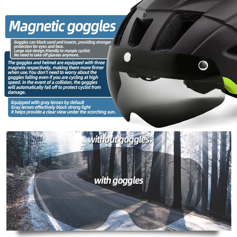 Bike Helmet With Sun Goggle Visor