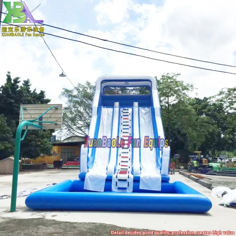 Blue&White Water Wet Slide