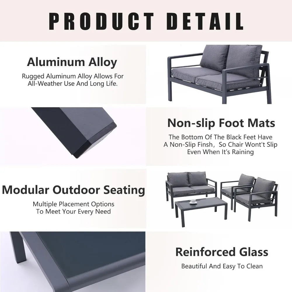 Outdoor Aluminum Patio Furniture Set