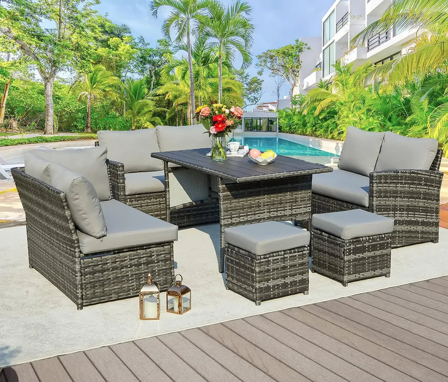 Patio Furniture Set 7 Pieces Outdoor Pati0