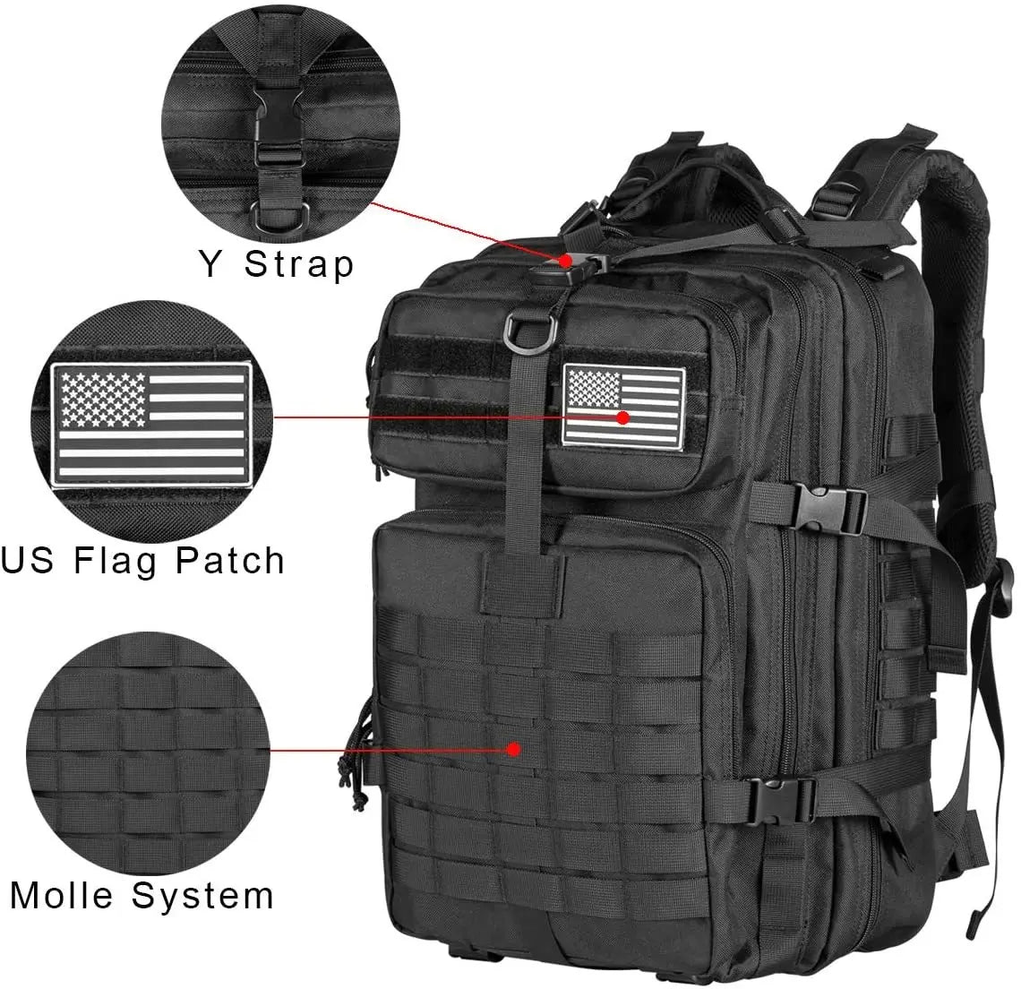 QT&QY 30/45L Man Tactical Backpacks Military Traveling Bags