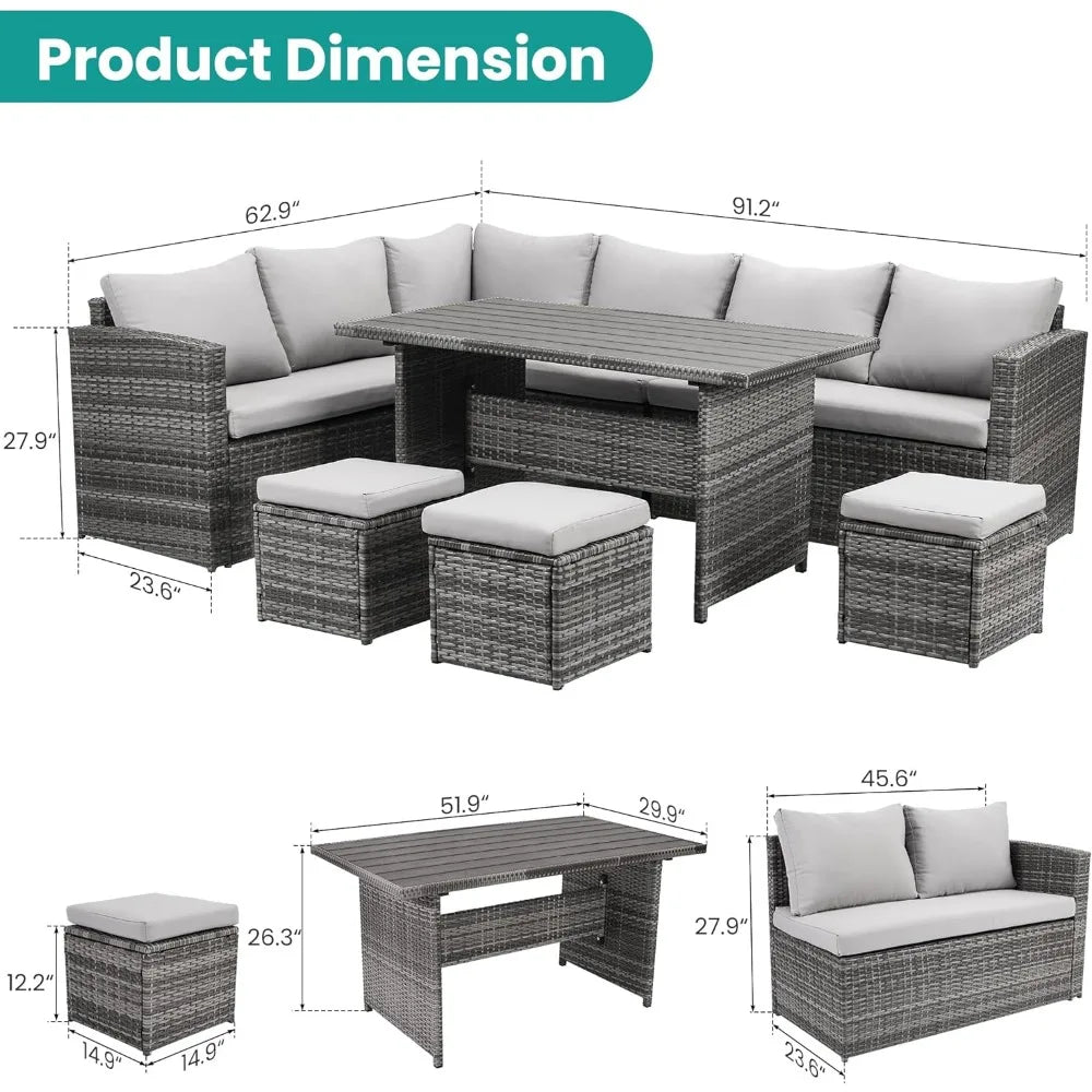 7 Pieces Outdoor Patio Furniture