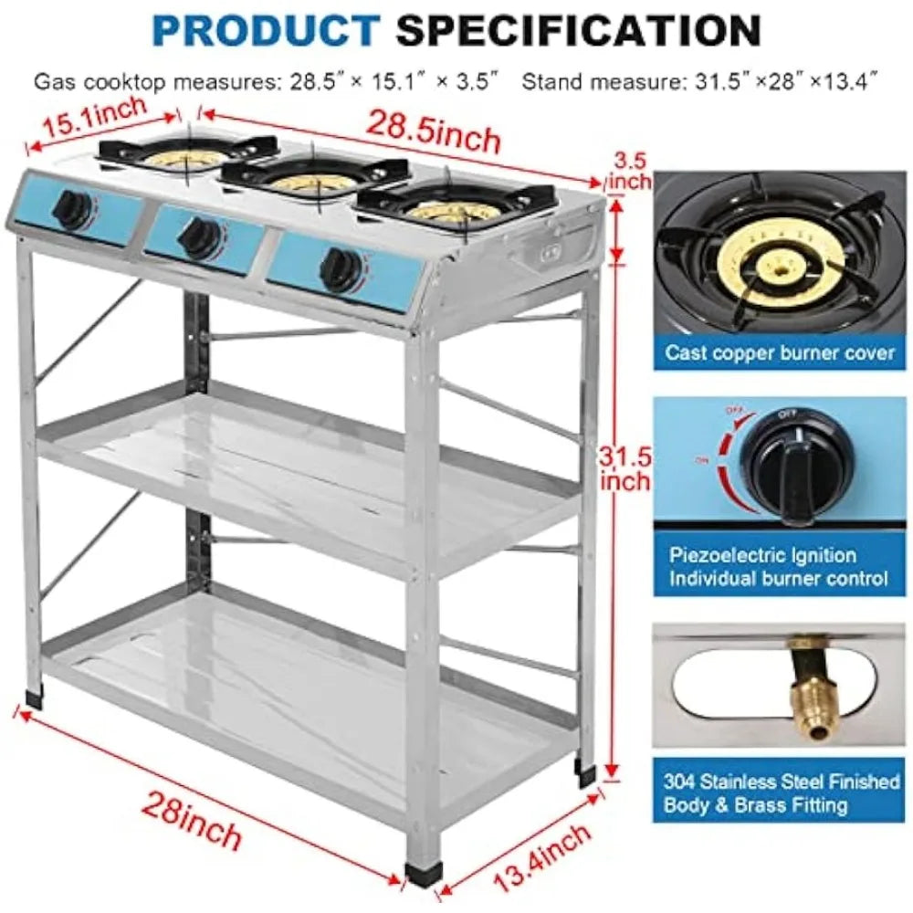 Propane Gas Stove 3 Burner Gas Stove