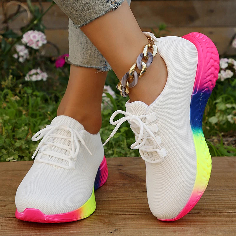 Rainbow Sole Sneakers Women