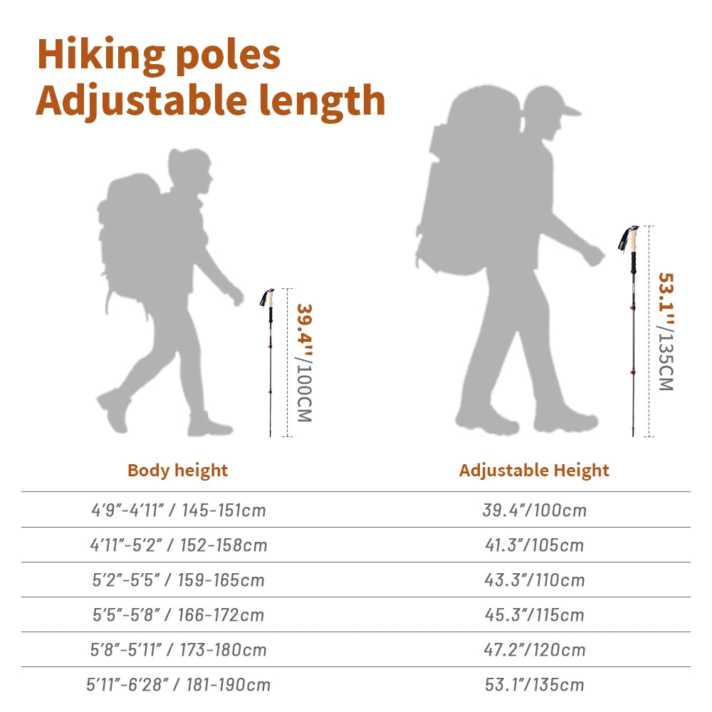 Walking stick 2pcs Collapsible poles