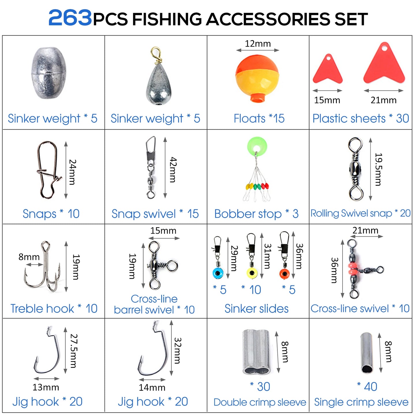 263pcs Outdoor Fishing Accessories Set