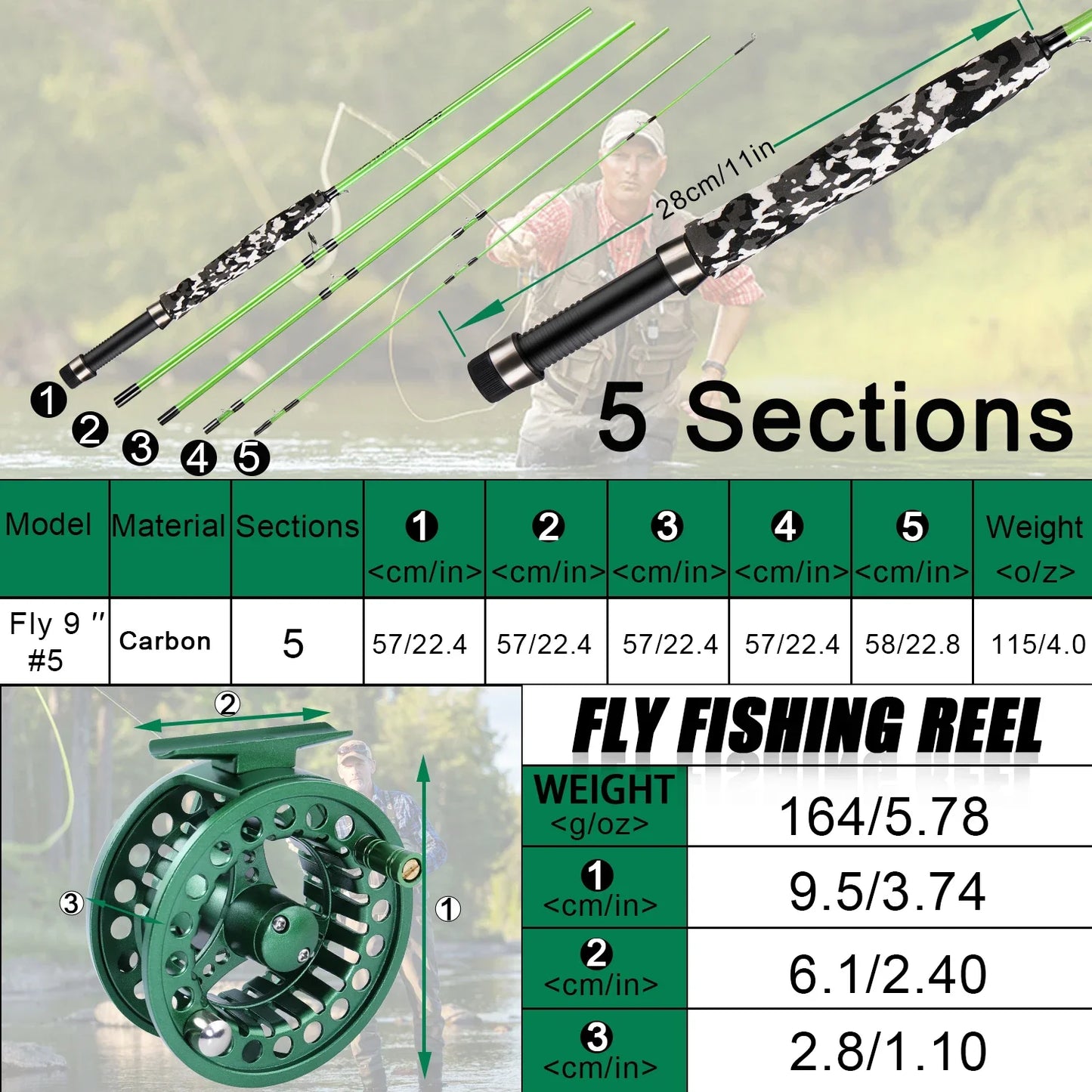 Fly Fishing Rod and Fly Fishing Reel Set