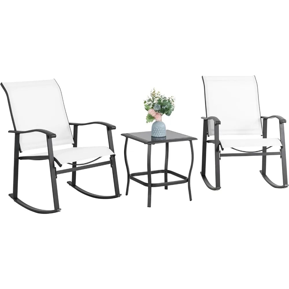 3 Piece Outdoor Rocking Bistro Set