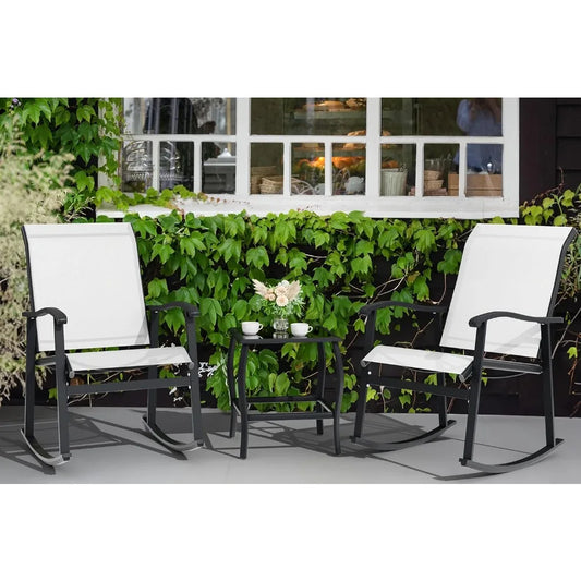 3 Piece Outdoor Rocking Bistro Set