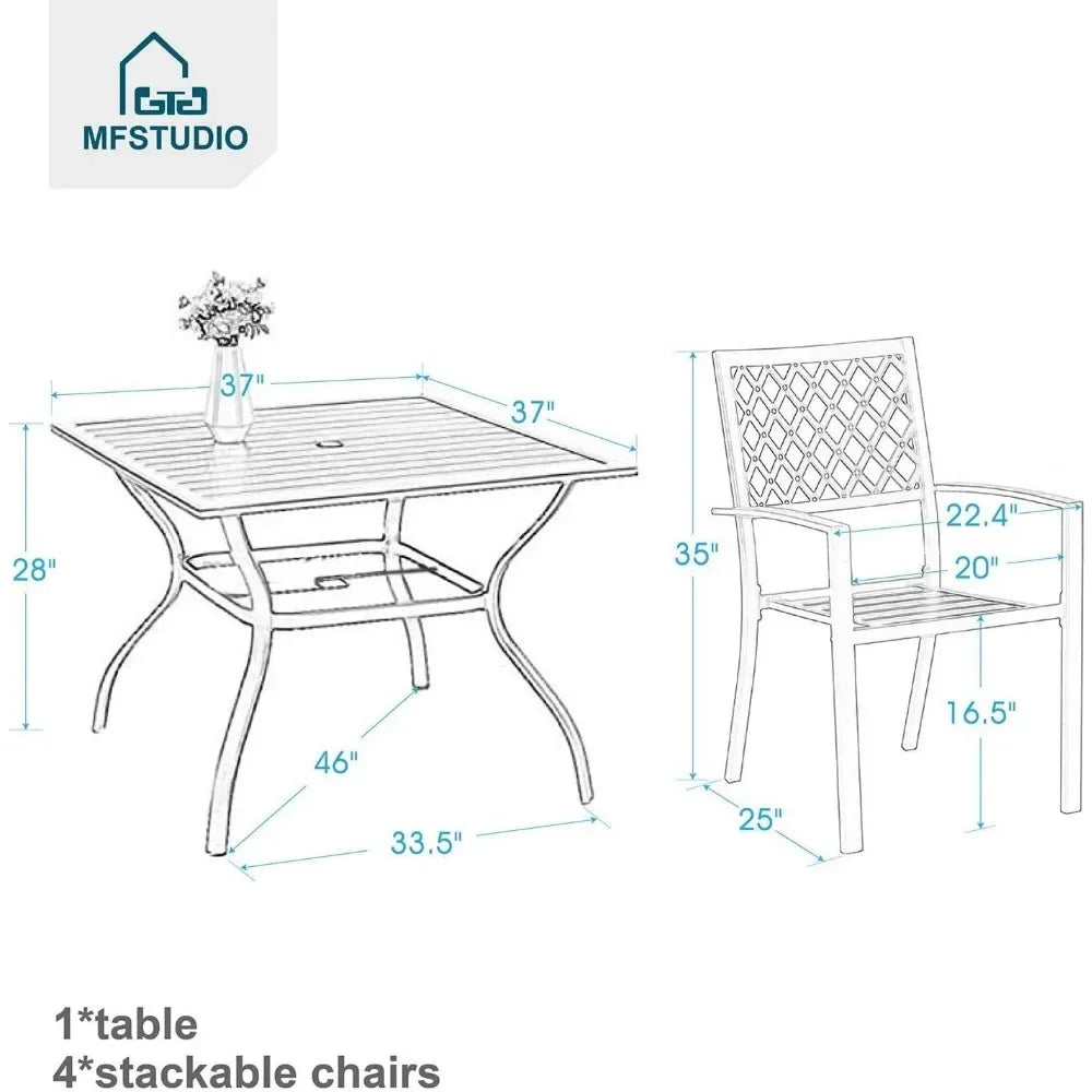 5 Piece Patio Dining Set