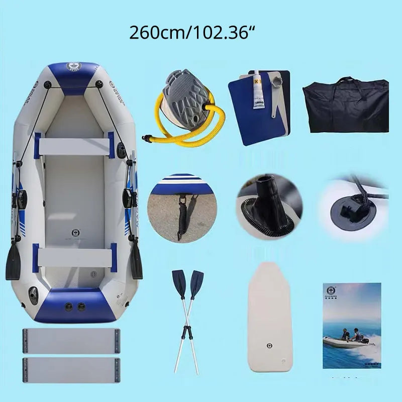 3 Person Inflatable Fishing Boat Rowing