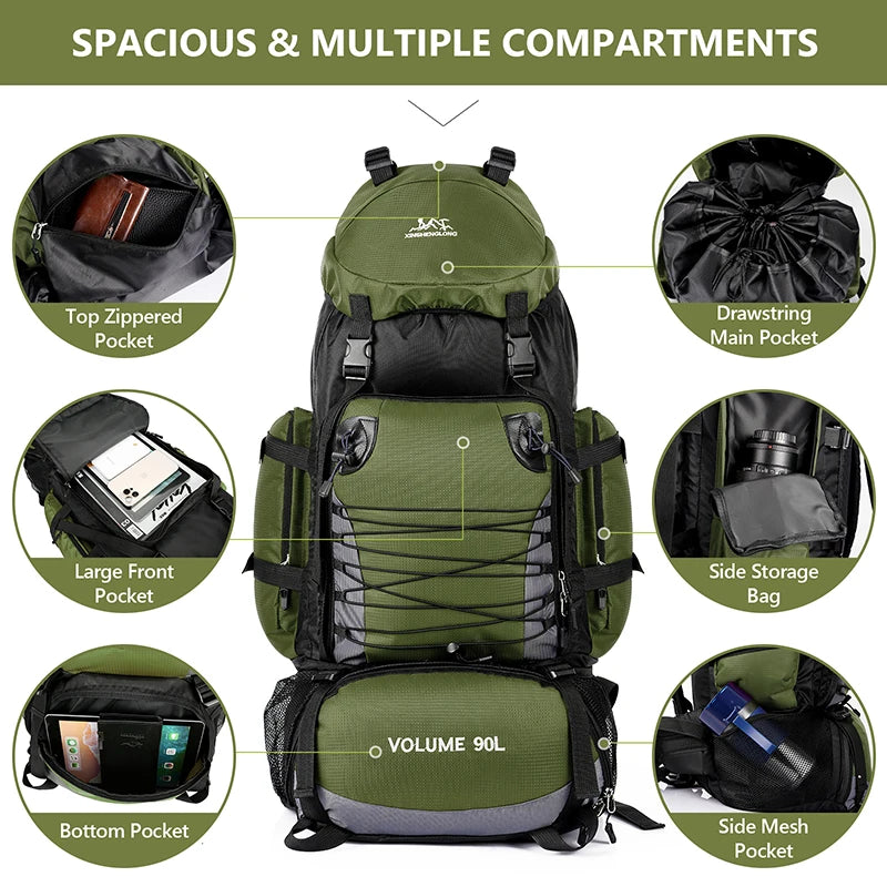 90L Tactical Camping Backpacks Military Bag