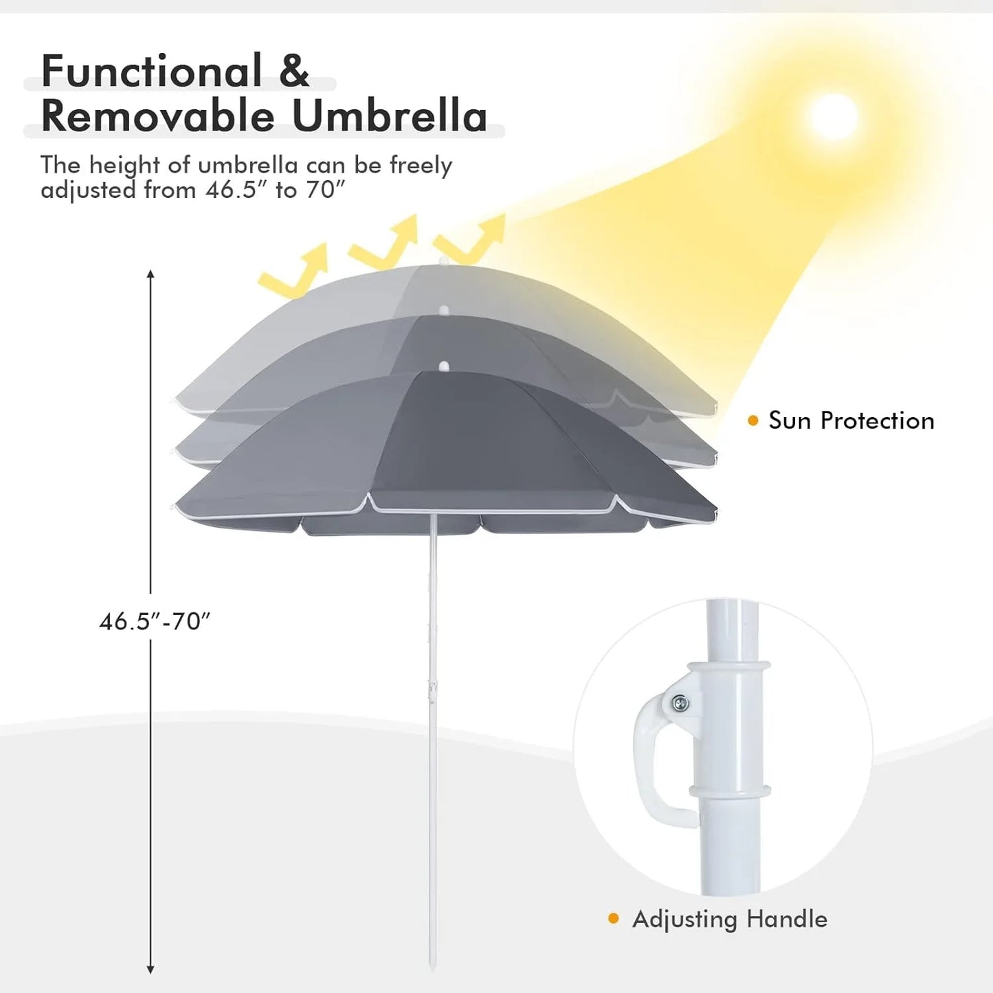 Portable Folding Picnic Double Chair W/Umbrella