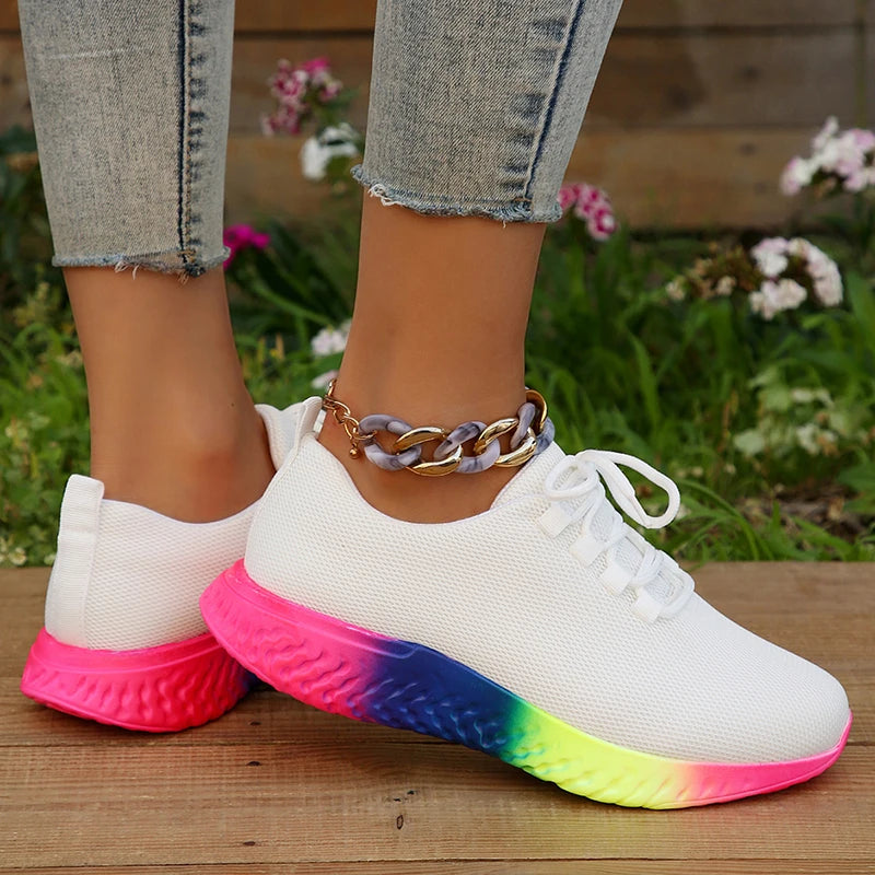 Rainbow Sole Sneakers Women